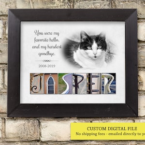 Custom Cat Memorial Gift idea Personalized Cat Memorial Cat Photo Custom Cat Memorial Art Cat Remembrance