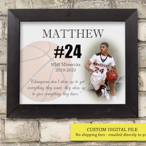 Personalized Printable Gift for Basketball Player Team Gift, Basketball Senior Gift, End of season gift for basketball players