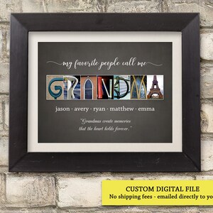 Personalized Grandma Gift for Grandma Christmas Gift for Grandma Birthday Mothers Day gift for Grandma Gift from grandkids Printable Gift
