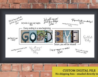 Personalized Good Bye Gift for Coworker,  Farewell Gifts for Coworker, Sorry You're Leaving Gifts, Signing Print for Going Away Party