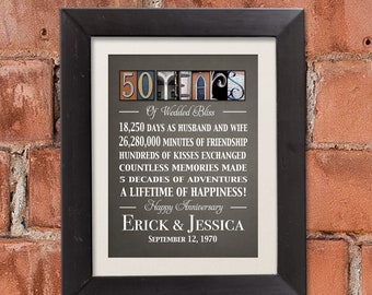 Personalized Printable 50th Wedding Anniversary gift for ANY anniversary year Anniversary gifts for parents grandparents Golden Anniversary