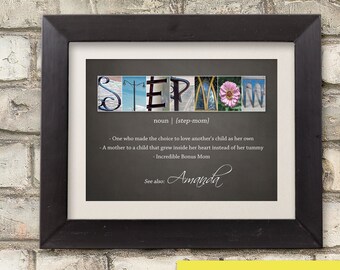Personalized Mothers Day Gift for Stepmom Stepmom Printable Gift Bonus Mom Custom Name Sign for Step Mom Stepmother Encouragement Print
