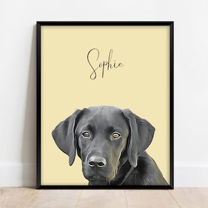 Pet Portrait Custom Dog Wall Art Printable DIGITAL Download, Gift for pet lover, Pet memorial gift zdjęcie 6