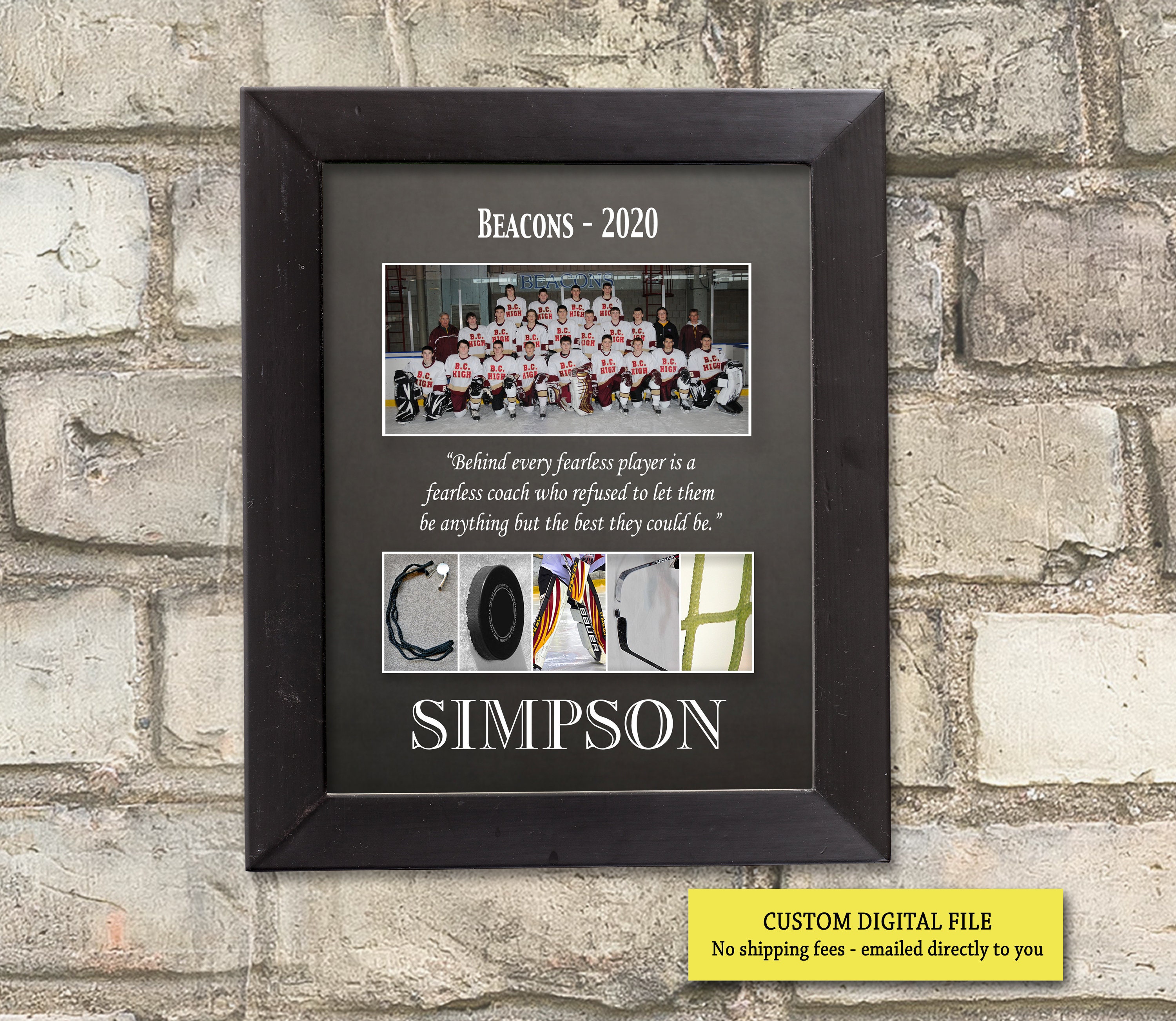 Personalized  Hockey Gifts, Hockey Coach Gift, Team gift for hockey coach, End of season gift for hockey coach, Assistant coach gifts