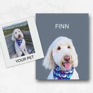 Pet Portrait Custom Dog Wall Art Printable DIGITAL Download, Gift for pet lover, Pet memorial gift image 2