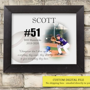 Personalized Printable Gift for Baseball Player Team Gift, Baseball Senior Gift, End of season gift for baseball players