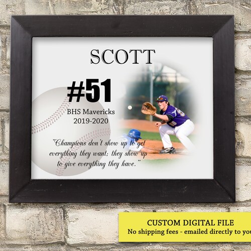 Personalized Printable Gift for Baseball Player Team Gift Etsy