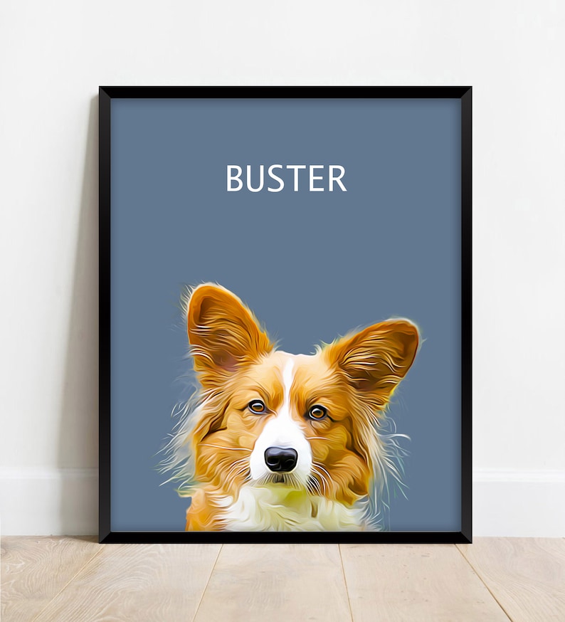 Pet Portrait Custom Dog Wall Art Printable DIGITAL Download, Gift for pet lover, Pet memorial gift image 8