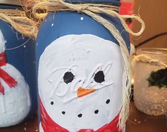 Hand painted Snowman Tissue holder