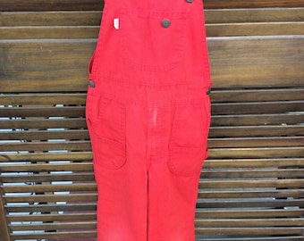 Levi Red Overalls Vintage Levi Kids size Juv 5