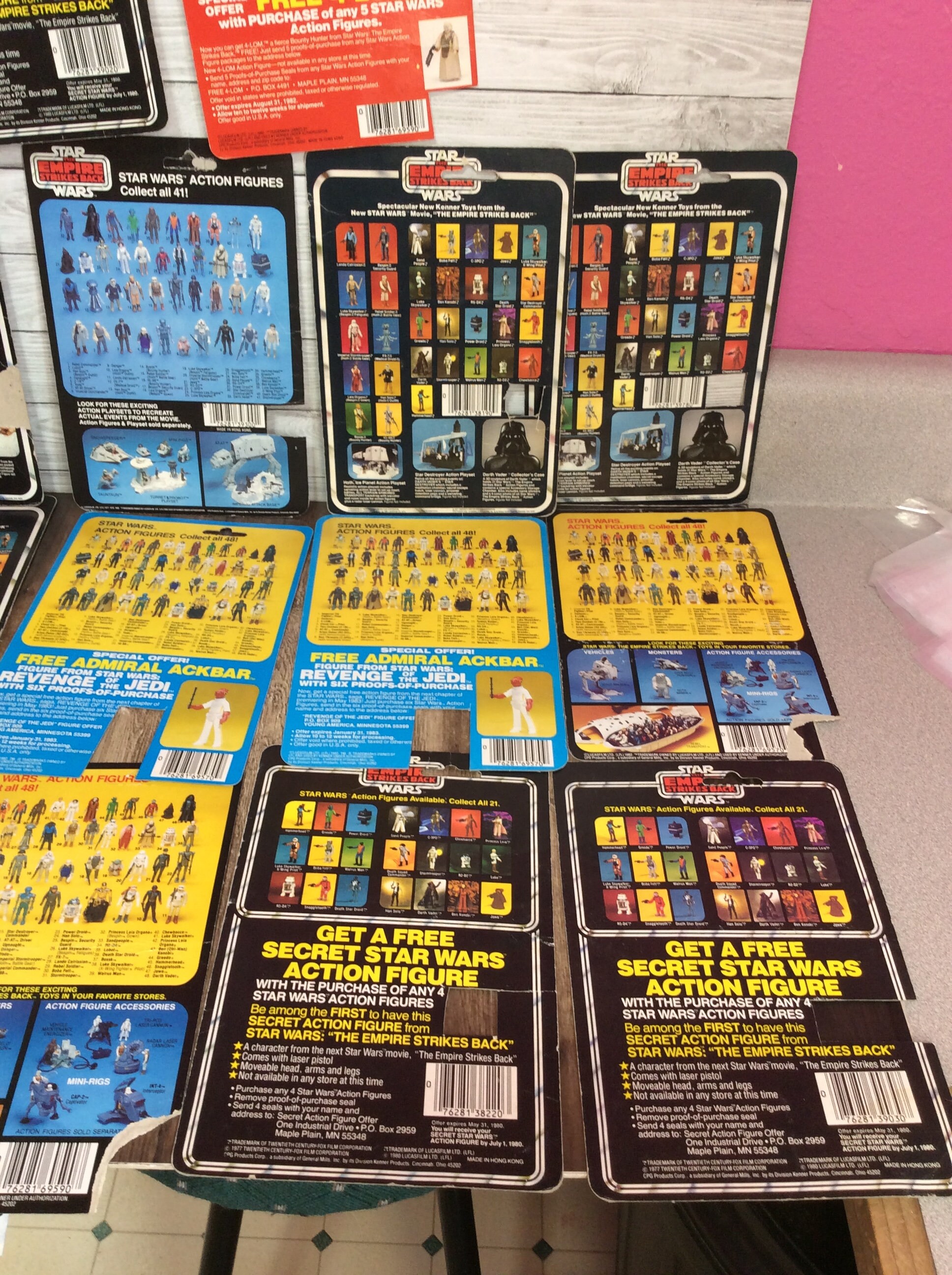 Vintage Star Wars Empire Strikes Back Action Figure Card Backs, 1980s ...