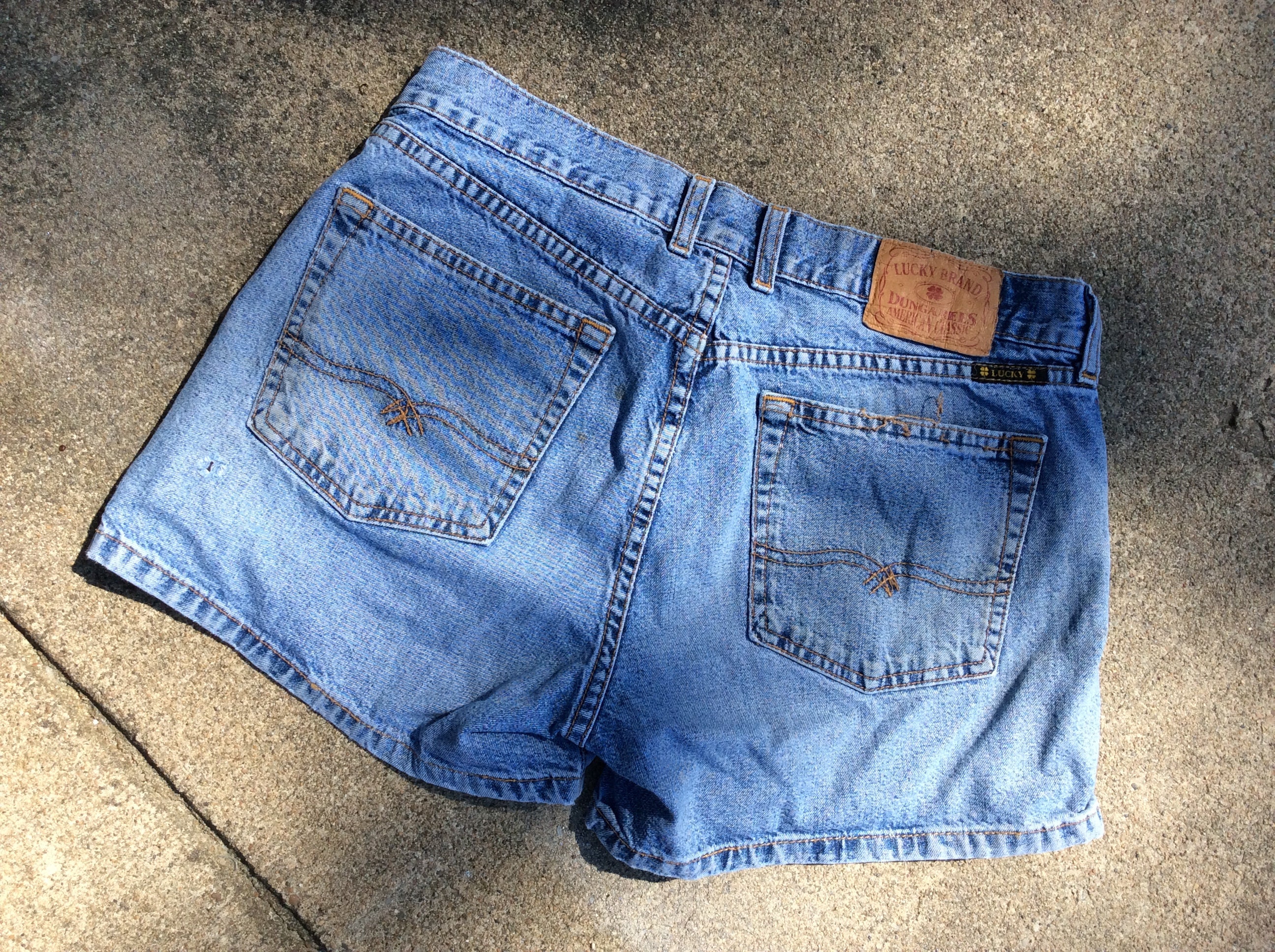 Original Dungaree Shorts: ORGANIC DENIM - Mid Wash Blue – Lucy & Yak