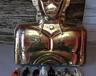 Vintage 1983 Star Wars C-3PO Carrying Case With 21 Kenner Figures