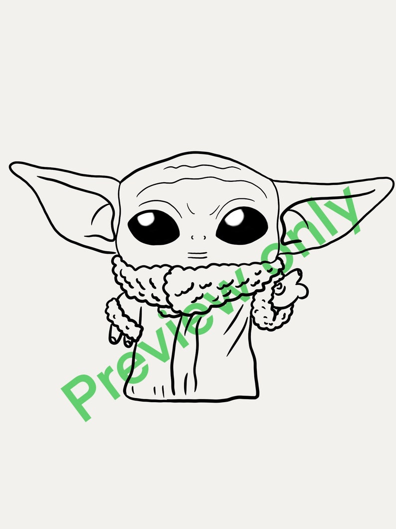 2 Baby yoda coloring page Etsy