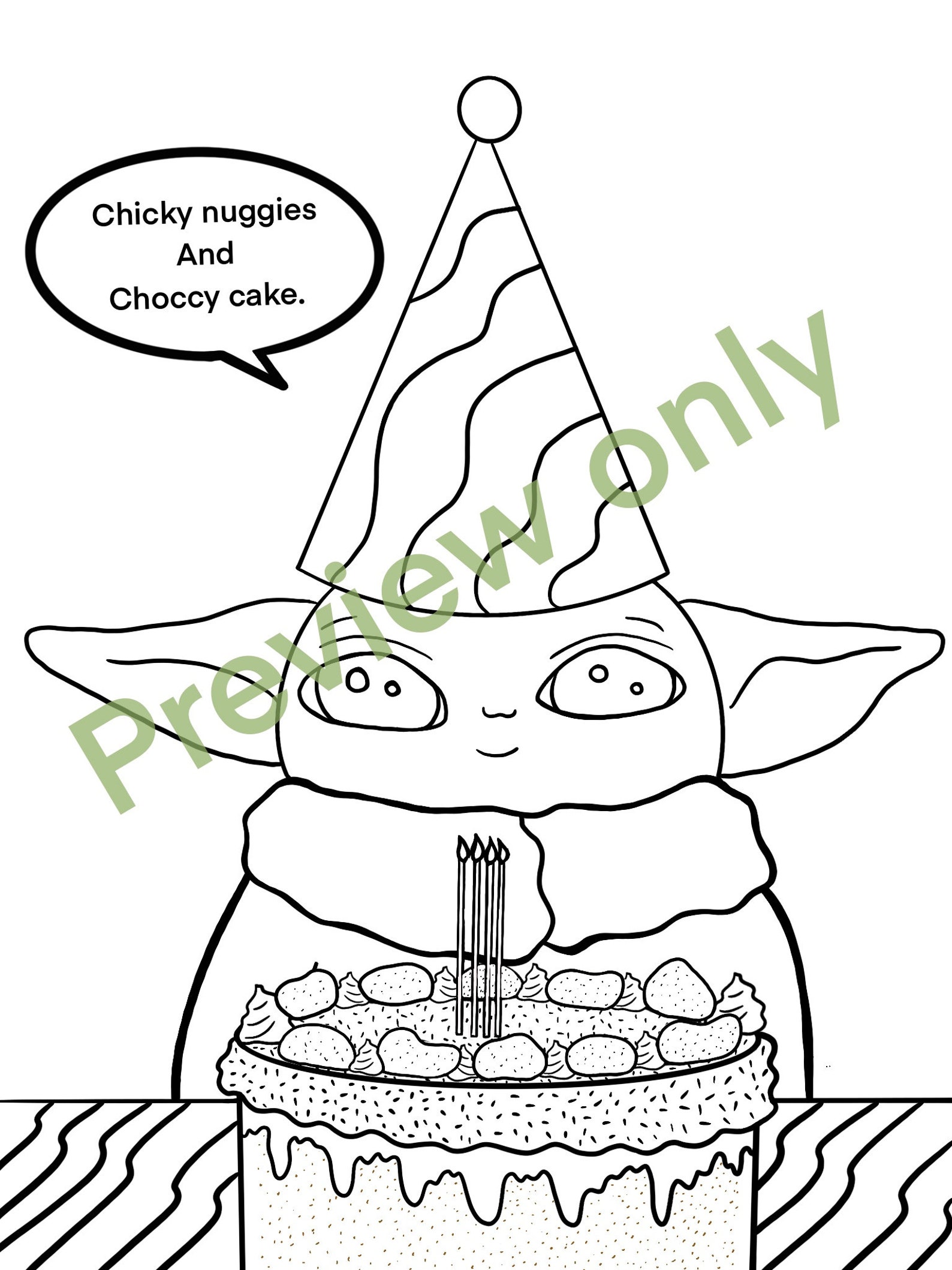 Download Baby yoda birthday coloring pages | Etsy