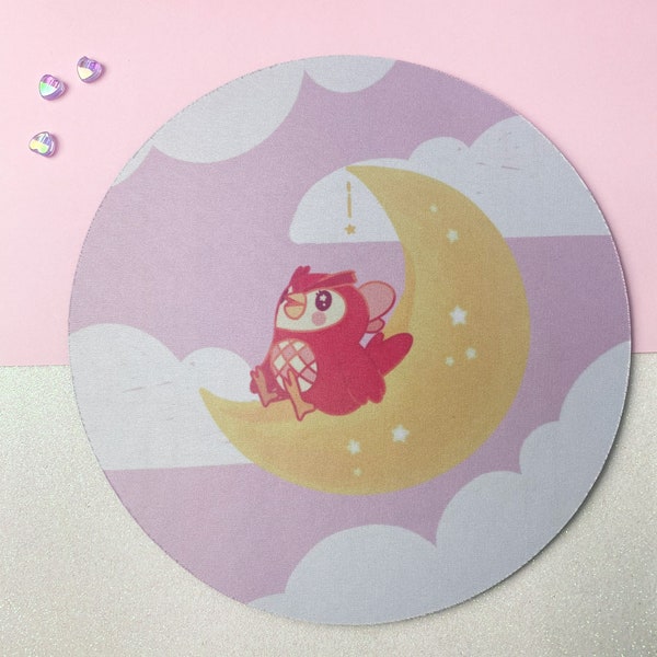 Celeste on the moon ACNH mousepad - Kawaii Desk Accessories - Round mousepad Animal Crossing - Cute Desk Accessories -Gamer Setup - office