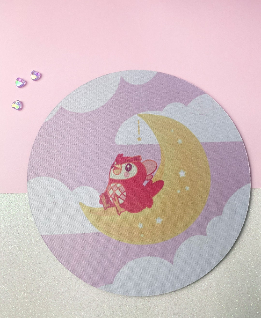 Celeste on the Moon ACNH Mousepad Kawaii Desk Accessories Round