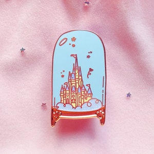 Disney Castle Dome Rose Gold Enamel Pin - Disney World Kawaii Cute Pastel Disney Pin - Disney Fan Gift