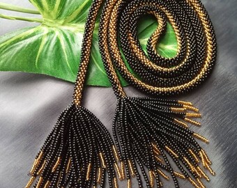 Gold Coast Crochet Bag With Necklace and Earrings Black