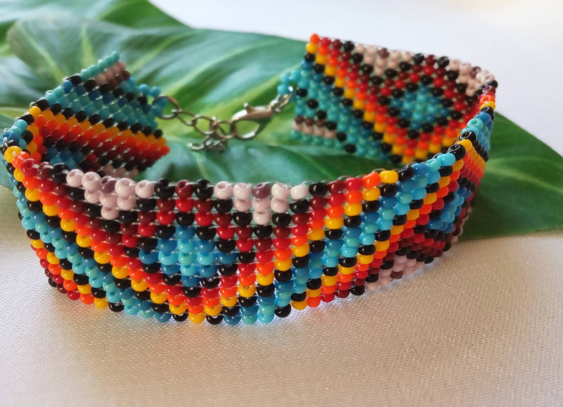 Native Beaded Bracelet America Indian Jewelry Seed Bead Etsy