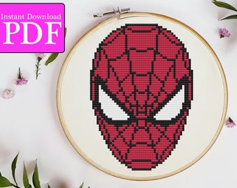 Spiderman Mask Cross Stitch Pattern - Etsy México