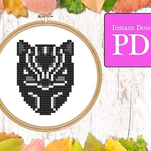 Black Panther Mask Cross Stitch Pattern