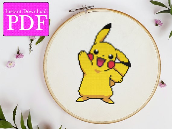 I did a second pikachu cross stitch based on a pokemon yellow