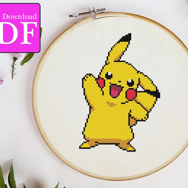 Pikachu Cross Stitch Pattern