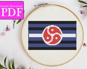 BDSM Pride Flag Cross Stitch Pattern