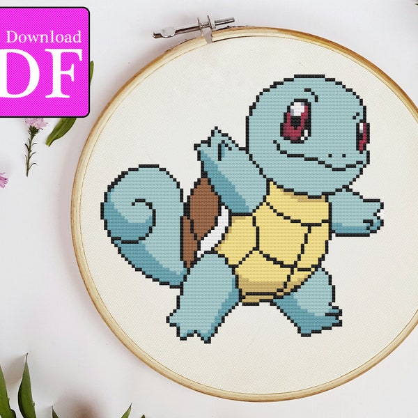 Squirtle Cross Stitch Pattern