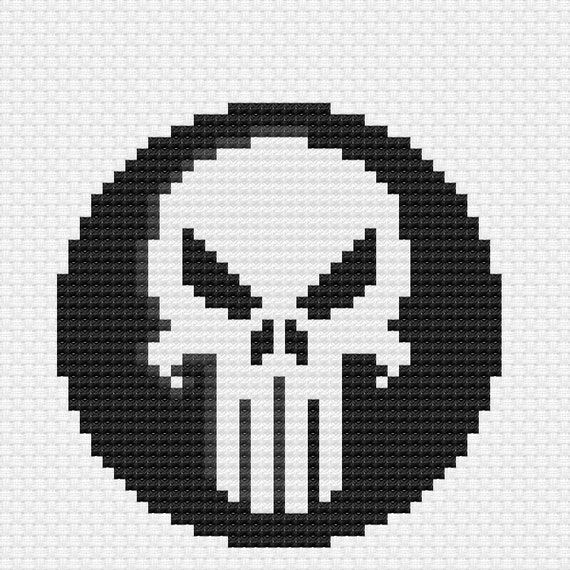 The Punisher Logo Cross Stitch Pattern - Etsy
