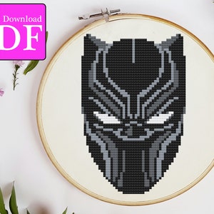 Black Panther Mask Cross Stitch Pattern