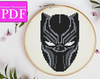 Black Panther Mask Cross Stitch Pattern