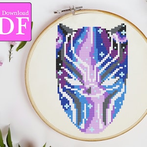 Galaxy Black Panther Cross Stitch Pattern