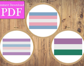 Transgender/ Genderqueer/Intersex Pride Flag Cross Stitch Patterns