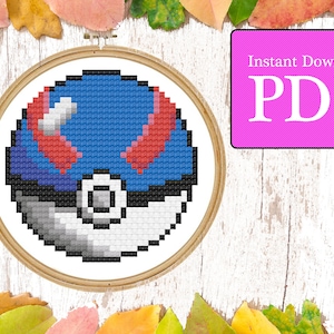 Tolles Ball Pokeball Kreuzstichmuster