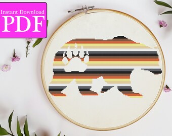Bear Pride Bear Cross Stitch Pattern