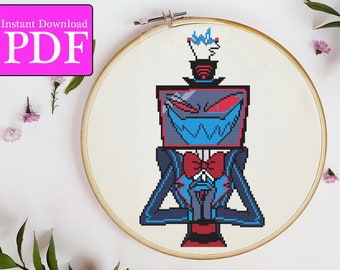 Vox the TV Demon Cross Stitch Pattern | Hazbin Hotel