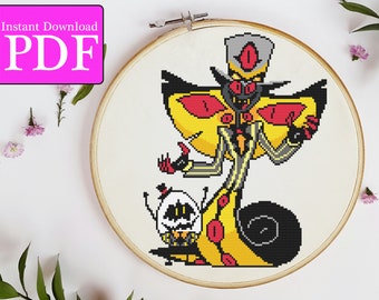 Sir Pentious and Egg Boi Cross Stitch Pattern | Hazbin Hotel