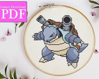 Blastoise  Pokemon Cross Stitch Pattern