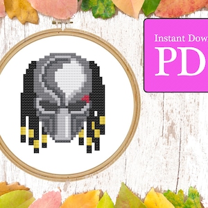 Predator Helmet Cross Stitch Pattern