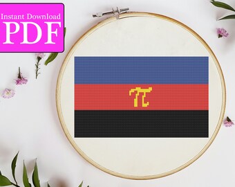 Polyamorous Pride Flag Cross Stitch Pattern
