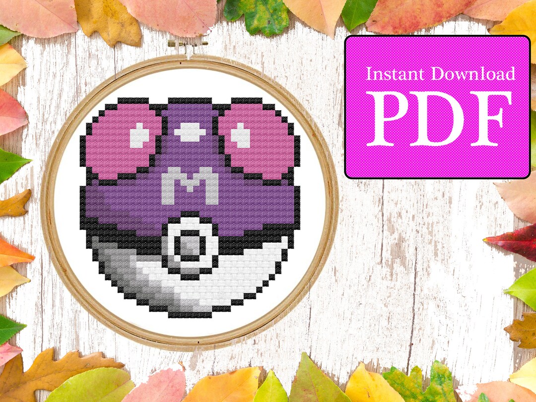 Master Pokeball Pattern Master Pokeball Cross Stitch Pattern - Etsy