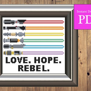 Pride-sabers Light Swords Cross Stitch Pattern