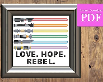 Pride-sabers Light Swords Cross Stitch Pattern