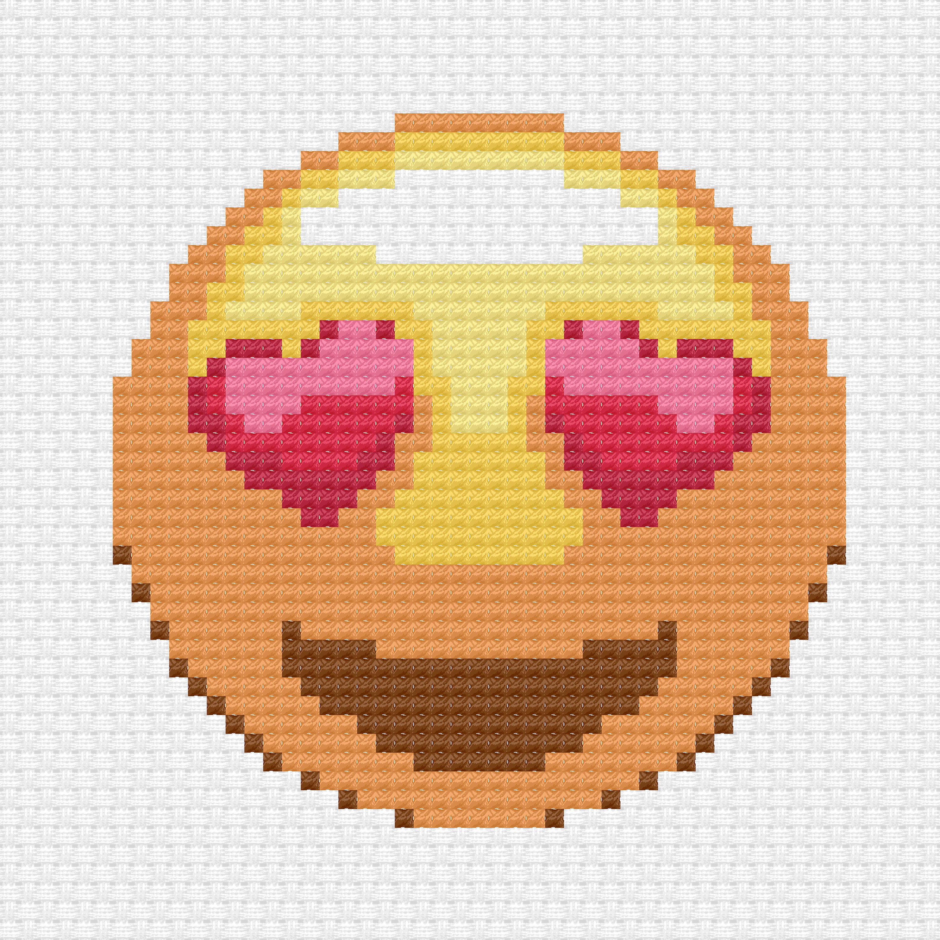 Heart Eyes Emoji Cross Stitch Pattern Etsy