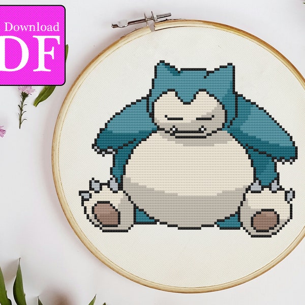 Snorlax Pokemon Cross Stitch Pattern