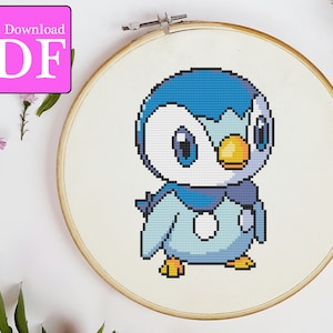 Piplup Cross Stitch Pattern