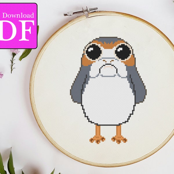 Cute Porg Cross Stitch Pattern