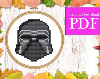 Kylo Ren Mask Cross Stitch Pattern